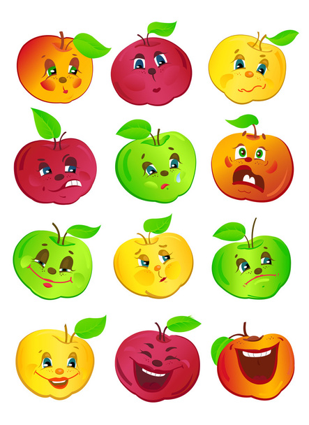 αστεία μήλα - Διάνυσμα, εικόνα
