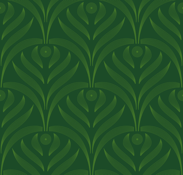 Vector leaves ornament seamless pattern - Vecteur, image