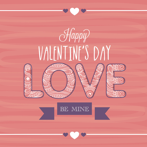 Greeting card for Valentine's Day celebration. - Vector, afbeelding