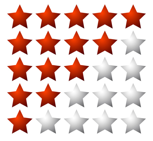 5 yıldız rating öğeleri - Vektör, Görsel