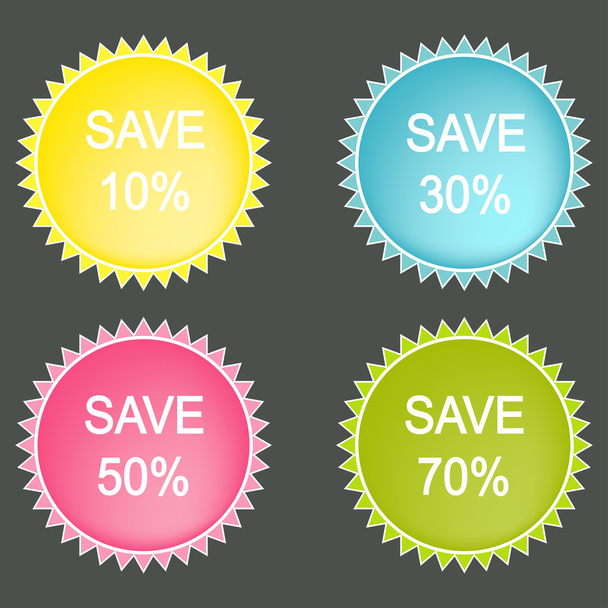 save Percent  Vector Button - Vecteur, image