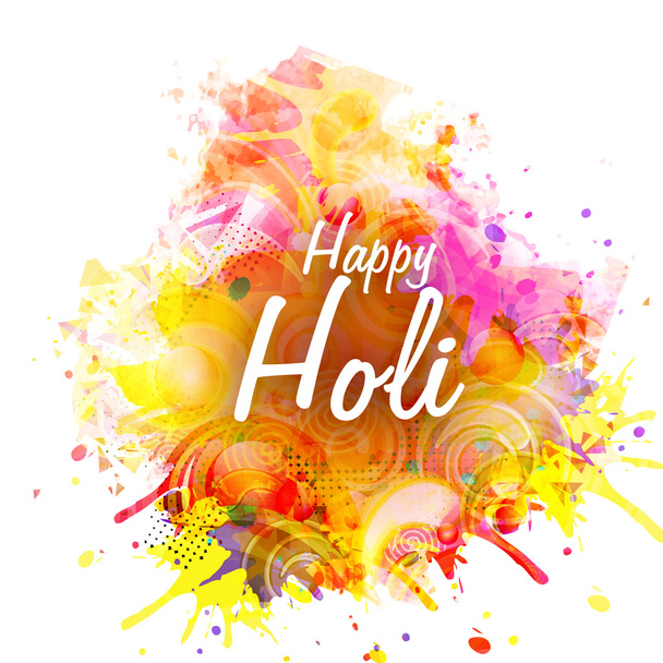 Holi Festival celebration with colourful splash. - Vector, afbeelding