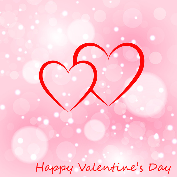 Tarjeta de felicitación de dos corazones con día de San Valentín
. - Vector, imagen