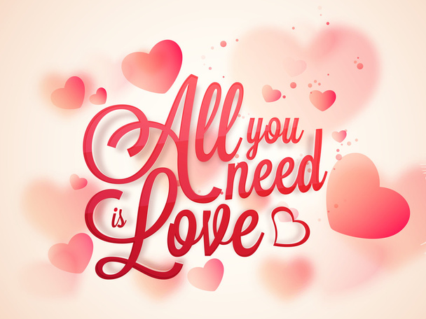 Stylish text with hearts for Valentine's Day celebration. - Vektor, Bild