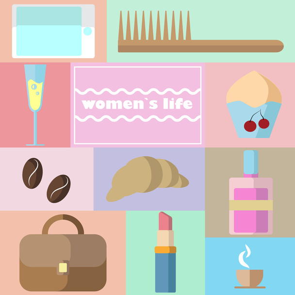 concept of women`s life - Вектор,изображение