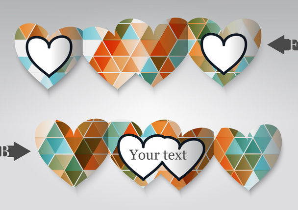 Template greeting card in the form of heart. - Vektor, kép