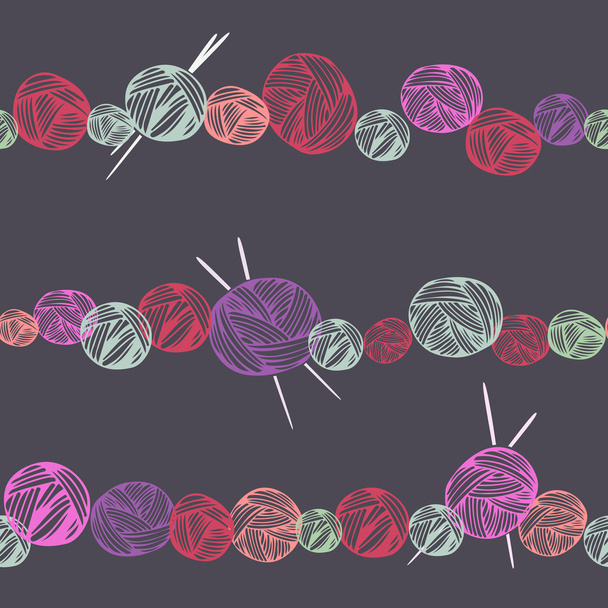 Ручні намальовані кульки з пряжі безшовний візерунок
 - Вектор, зображення