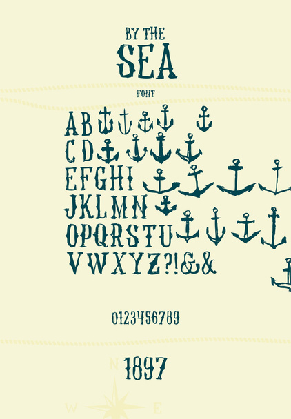 Vintage painted serif font - Διάνυσμα, εικόνα