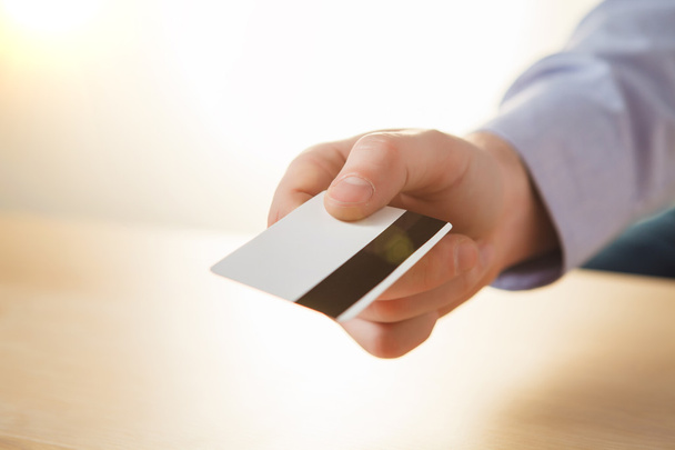 The male hand showing credit card - Φωτογραφία, εικόνα