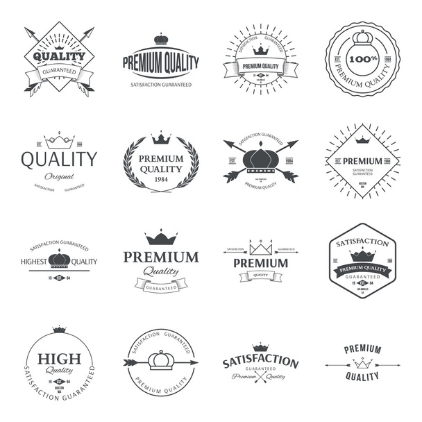 Set of premium quality labels and badges - Διάνυσμα, εικόνα