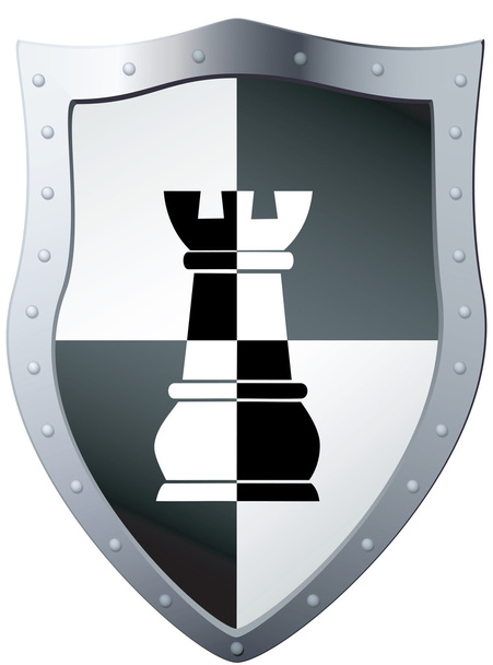 Escudo de metal una pieza de ajedrez
. - Vector, Imagen