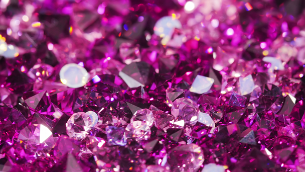 Muchas piedras joya de diamante violeta girando fondo de lujo
 - Imágenes, Vídeo