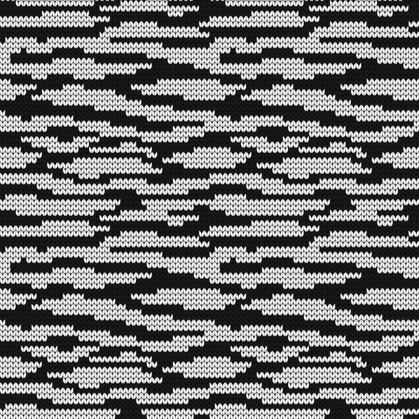 Knitted seamless pattern zebra stripes - Vector, Image