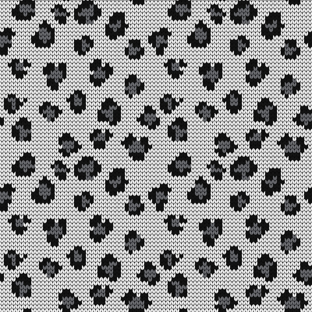 Knitted seamless pattern leopard spots - Vector, Image