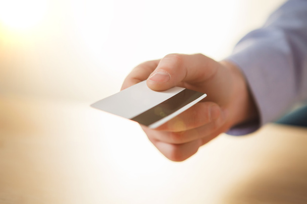 The male hand showing credit card - Фото, изображение