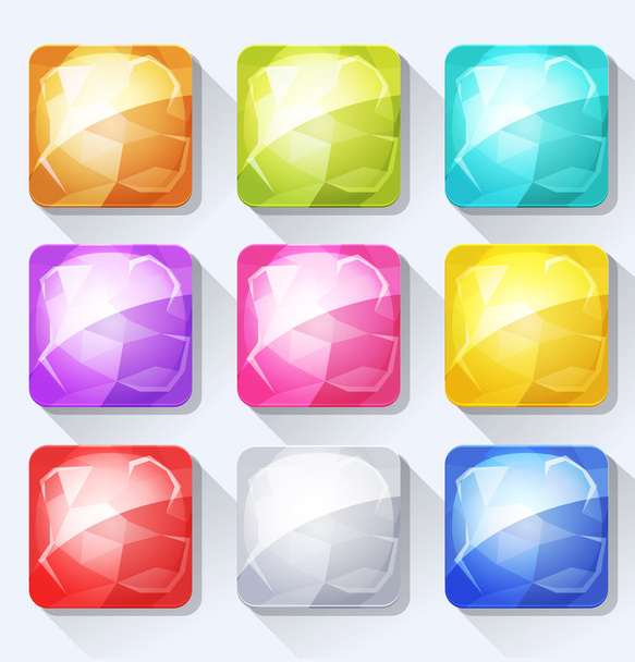 Gems And Jewel Icons And Buttons Set For Mobile App And Game Ui - Vector, afbeelding