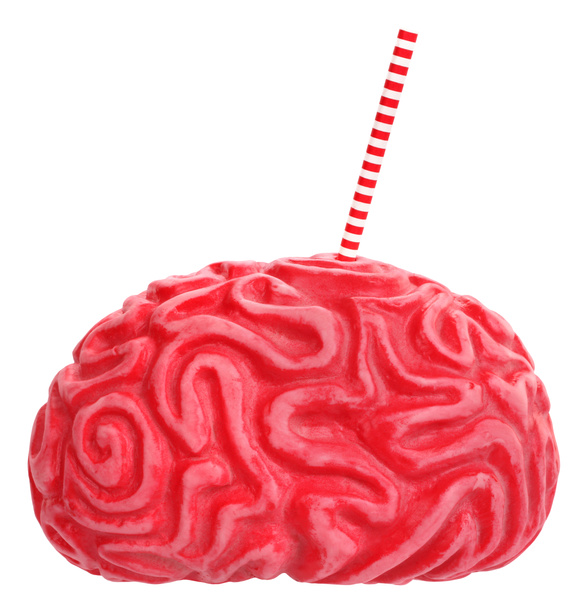Mozek s pitím sláma - Fotografie, Obrázek
