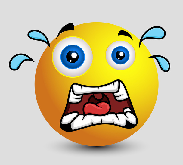 Przestraszony Emoji emotikon - Wektor, obraz
