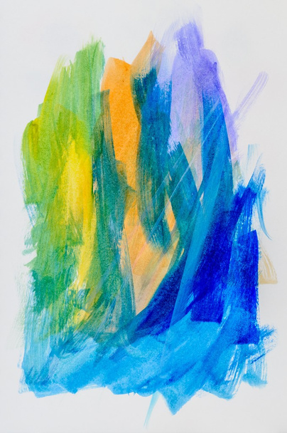 Pintura abstracta, tinta coloreada sobre papel blanco
. - Foto, imagen