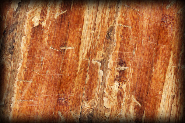 alte Holz Laminatboden lackierte Blockplatte rissig Kratzer - Foto, Bild