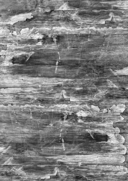 Old Varnished Blockboard Cracked Scratched Peeled Off Gray Grunge Texture - Photo, Image