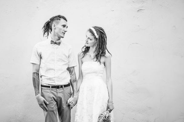The couple with dreadlocks posing - Foto, Bild
