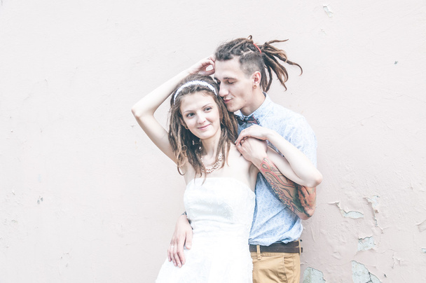 The couple with dreadlocks posing - Foto, immagini