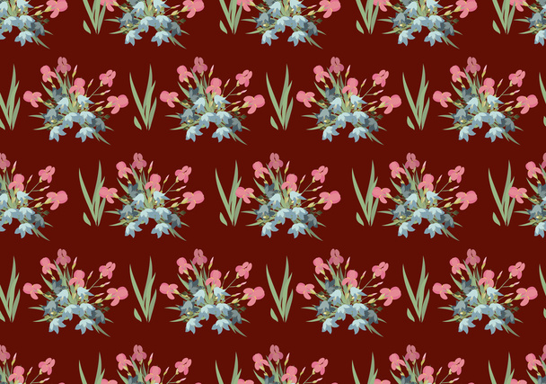 Floral Iris and bell flowers - Вектор, зображення