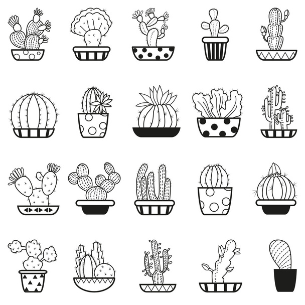 icônes de cactus dessinées à la main
 - Vecteur, image