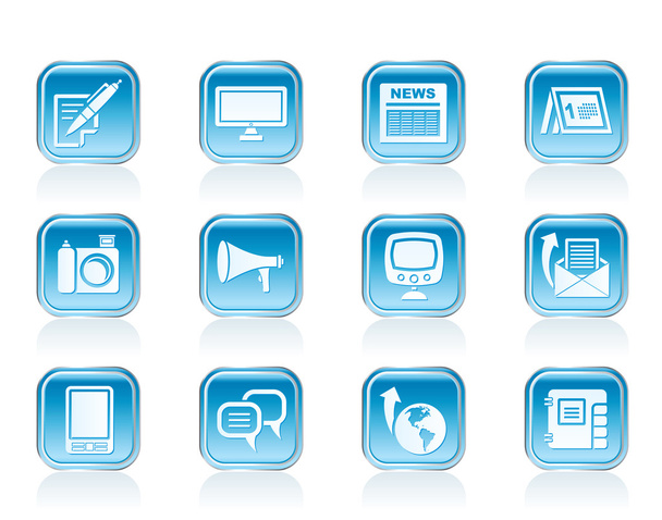 Communication channels and Social Media icons - Vektor, obrázek