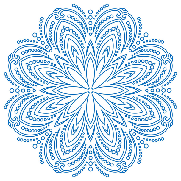 Pretty Vector Round Snowflake - Vector, Image