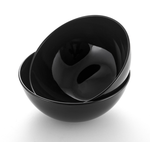 Czarna miska izolowana na białym tle - Zdjęcie, obraz