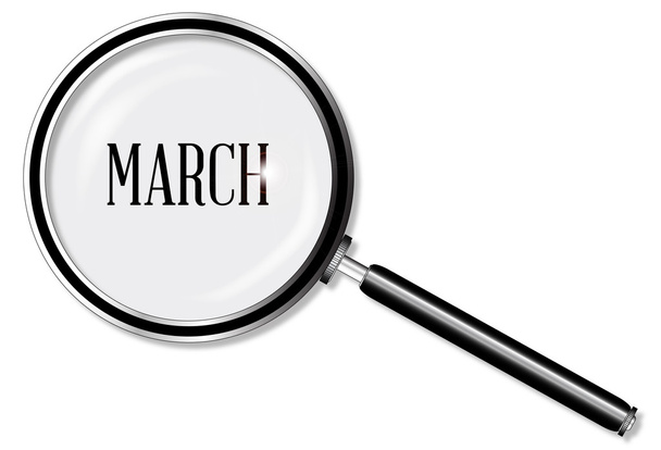 March Magnifying Glass - Vector, Image