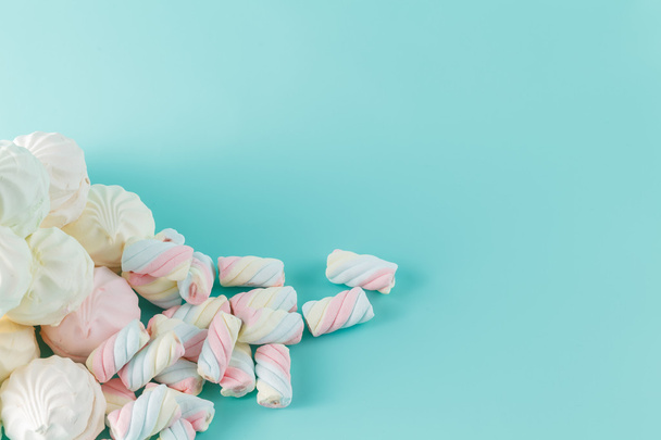 marshmallow hill on aquamarine background - Fotó, kép