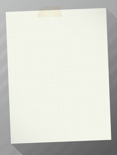 Stuk gescheurd grafiek nota papier met de lange schaduw - Vector, afbeelding