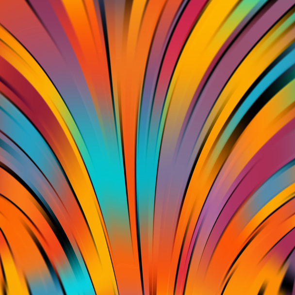 Colorful smooth light lines background. Blue, yellow, orange colors. Vector illustration. - ベクター画像