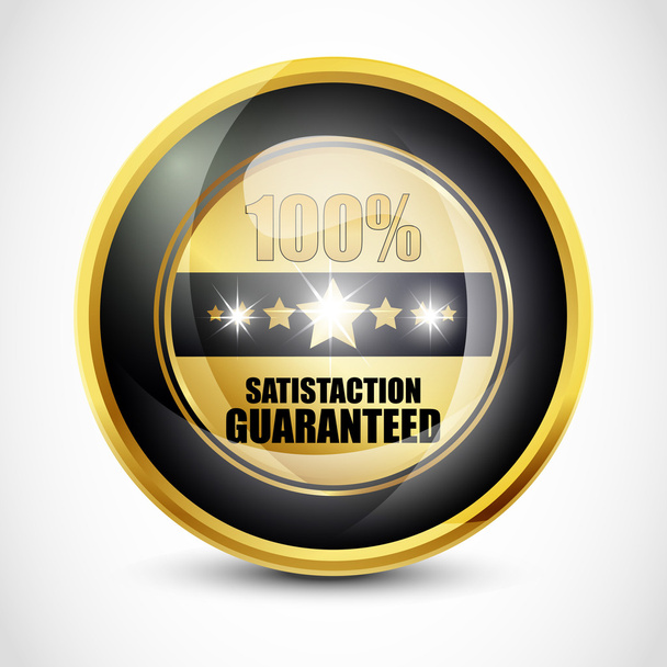 100% Satisfaction Guarantee Button - ベクター画像