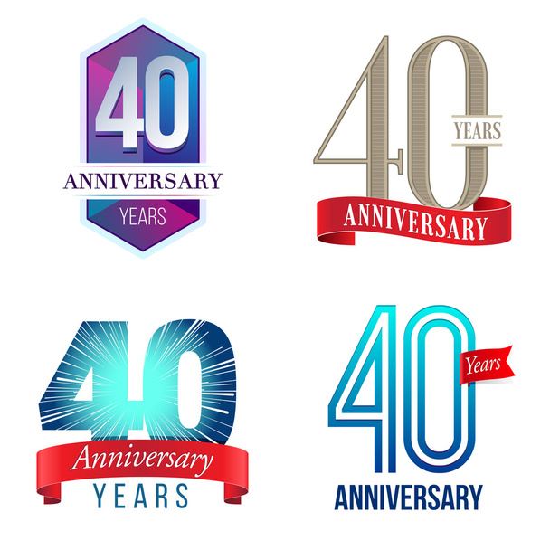 40 anos logotipo aniversário
 - Vetor, Imagem