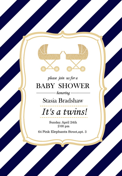 Bliźniaki Baby Shower - Wektor, obraz