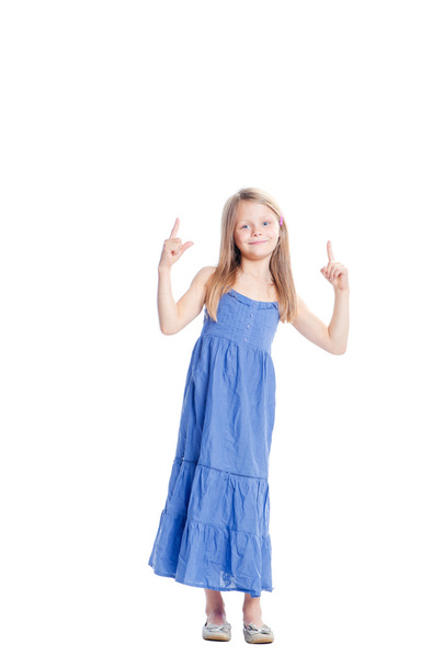 Little girl pointing up - Zdjęcie, obraz