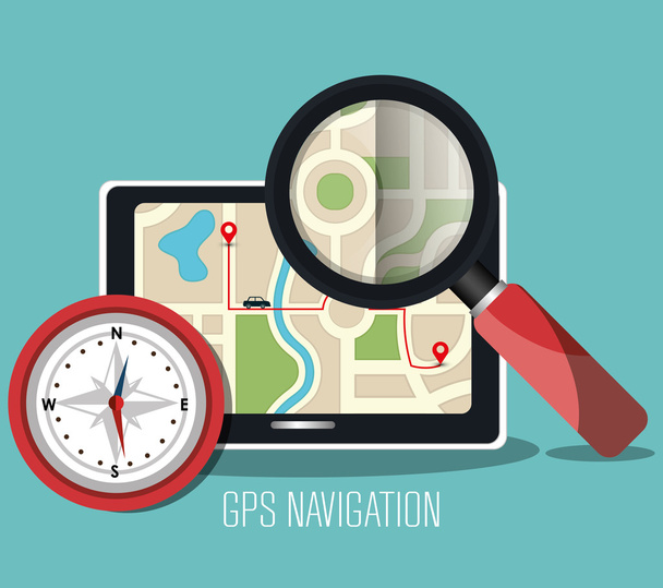 Tecnologia de navegação GPS
 - Vetor, Imagem
