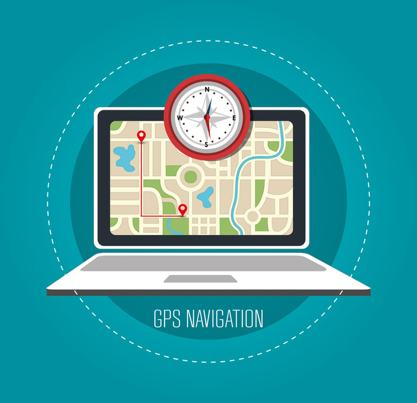 GPS navigační technologie - Vektor, obrázek