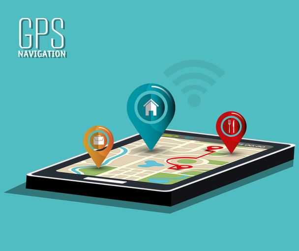 GPS navigační technologie - Vektor, obrázek