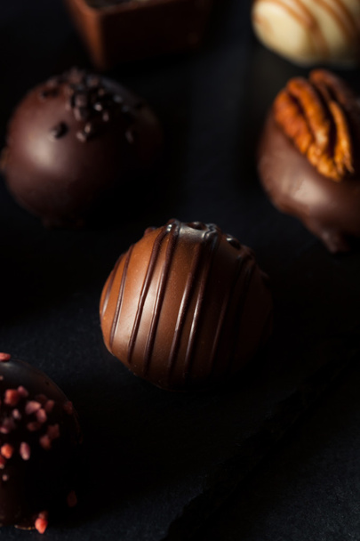 Homemade Dark Chocolate Truffles - Fotoğraf, Görsel