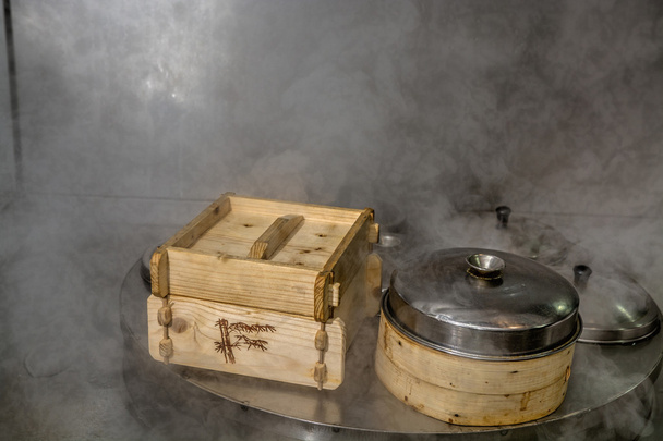 Dim Sum Kochen auf Dampf - Foto, Bild