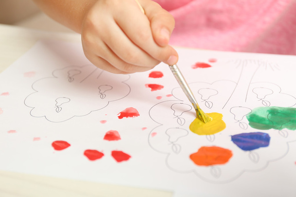 Child drawing closeup - Photo, Image