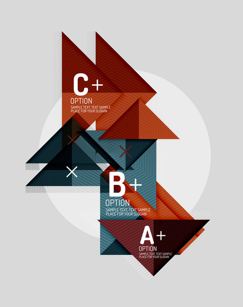 Papieru stylu abstrakcyjne kształty geometryczne z opcji infographic - Wektor, obraz