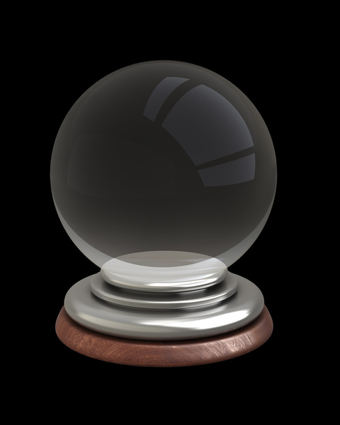 Empty crystal ball isolated on black background 3d - Foto, immagini