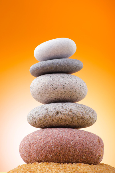 Balanced pebbles with colour background - Photo, Image