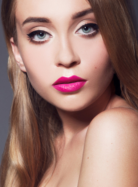 beautiful woman with chic lips - 写真・画像